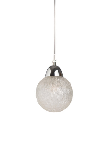 Small hanging lamp with bewerkt glass ball