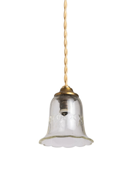 Classic Hanging Lamp, Glass Cup, 1930s