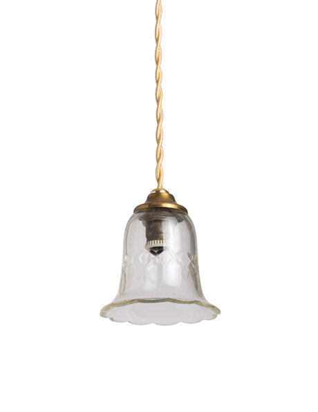 Classic hanging lamp, glass on cord