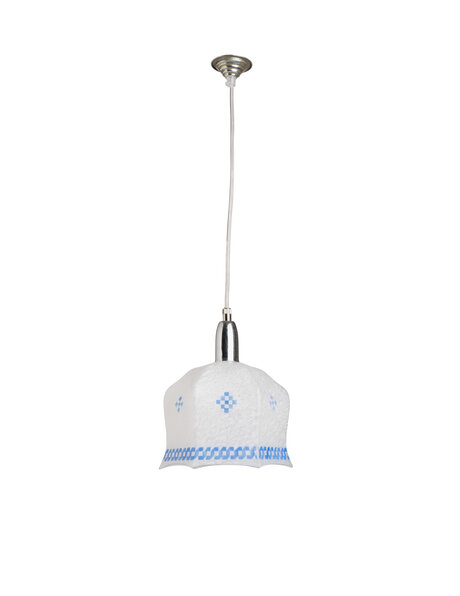 Hanglamp vintage, gewolkt glazen kap