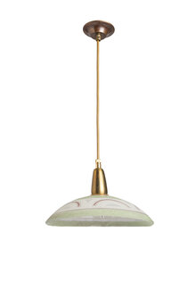 Vintage Hanglampje, Mat Groen Glas, Jaren 40-50