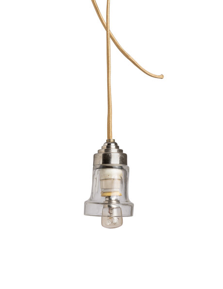 Very small vintage pendant lamp, clear glass