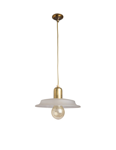 Small frosted glass pendant lamp, 1950s