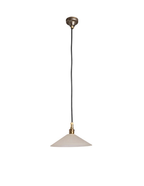 Kleine matglazen hanglamp aan snoer