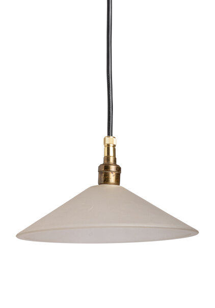 Vintage Pendant Lamp, Small Matte Glass Shade, 1950s