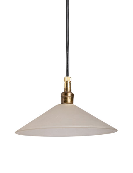Kleine matglazen hanglamp aan snoer