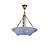 Art Deco hanglamp, blauw schaal met rozen