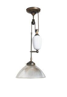 Industrial Hanging lamp, Lampshade on pull pendant, 1930s