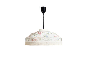 Tijdloze ronde hanglamp met stoffen kap in wit 40cm - gesatineerde afdekking voor niet-verblindend licht
