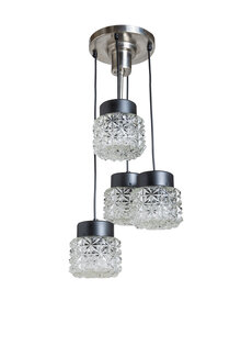 Raak Design Cascade Pendant Lamp with 4 Elaborate Glass Shades