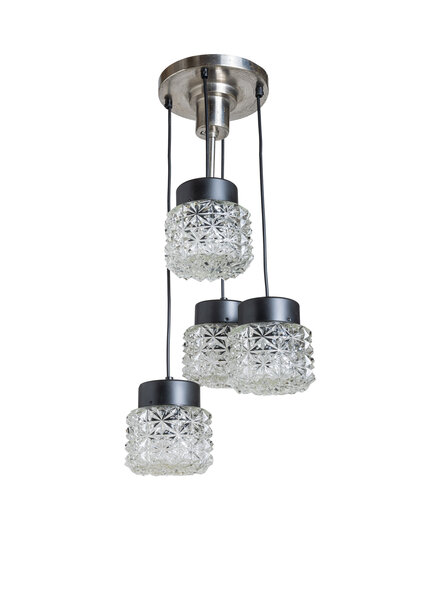 Cascade Pendant Lamp with 4 Elaborate Glass Shades