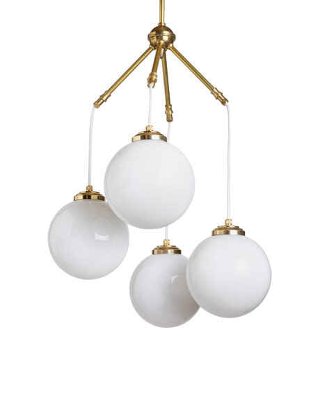 Fraaie hanglamp, wit glas
