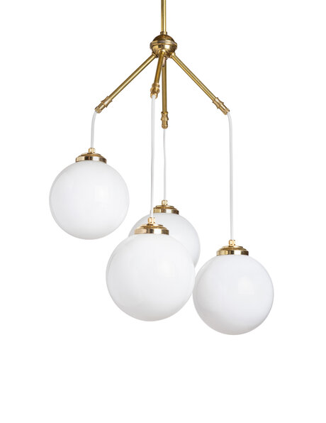 Fraaie hanglamp, wit glas