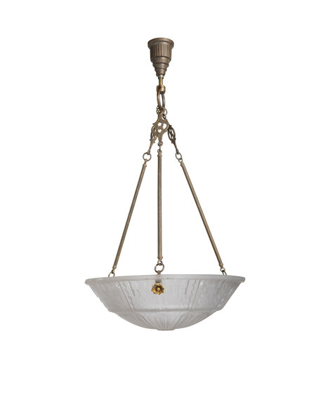 Fraaie Art Deco hanglamp, matglas