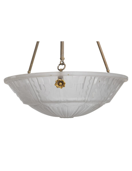 Fraaie Art Deco hanglamp, matglas