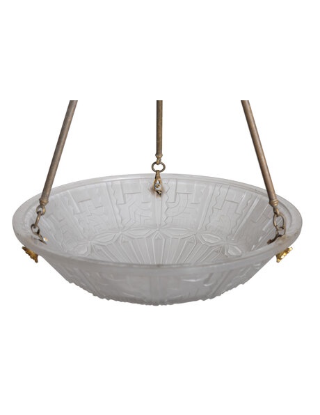 Fraaie Art Deco hanglamp, matglas