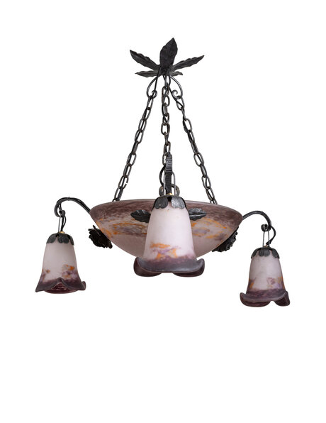 pendant lamp, purple-pink, 1930s