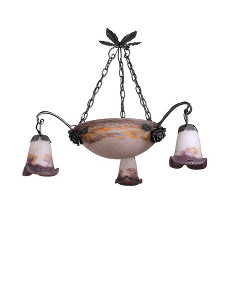 pendant lamp, purple-pink, 1930s