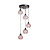 Vintage pendant lamp, five rose glass lampshades