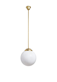 Industrial Pendant Lamp, Gold-Colored Brass Rod, 1940s