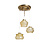 Cascade hanglamp, 3 glazen kappen