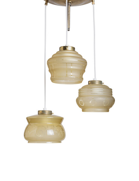 Cascade pendant lamp, 3 glass shades