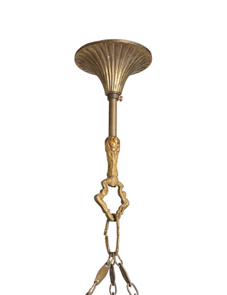 Art Deco hanglamp, matglazen schaal, Frans