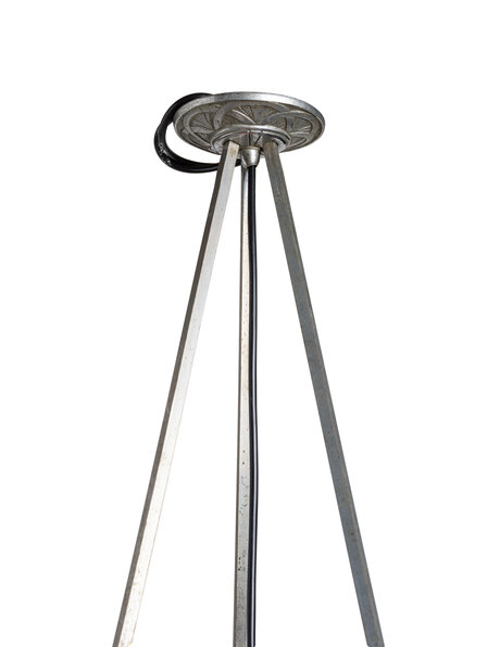 Fraaie Art Deco hanglamp, roze glas