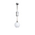 Cool pendant lamp, chrome and white glass