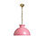 Roze glazen hanglamp aan ketting