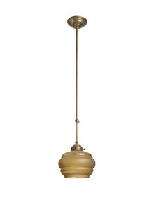 Extendable pendant lamp, brown glass