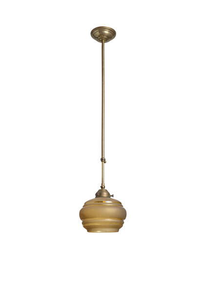 Extendable pendant lamp, brown glass