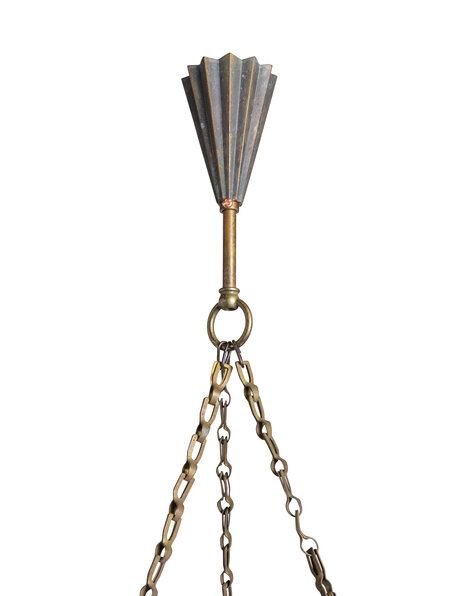 Art Deco pendant lamp, France, frosted glass bowl