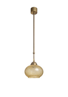 Sliding Pendant Lamp with Brown Glass Shade