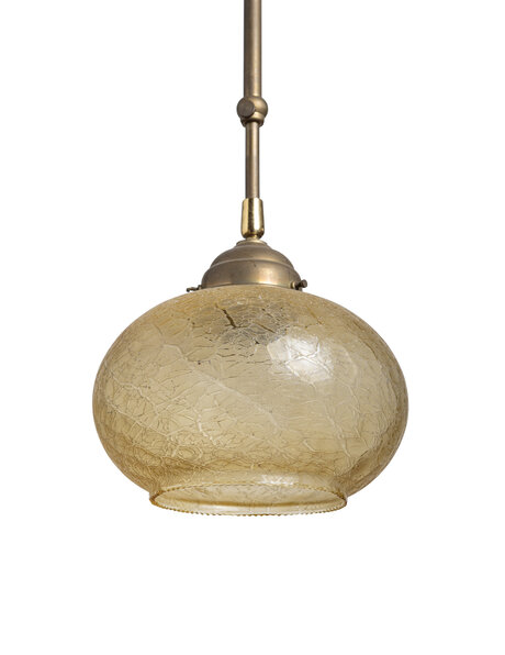 Oude hanglamp, schuifpendel met glazen kap