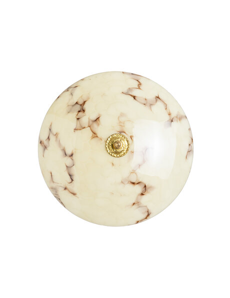 Vintage hanglamp, kleine glazen schaal, fifties