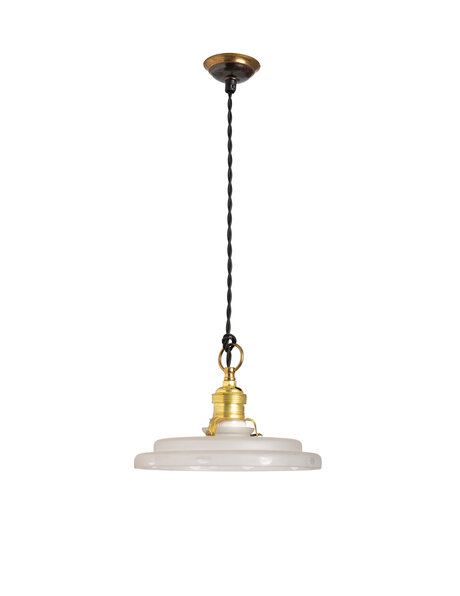 Small frosted glass pendant lamp, stepped glass shade