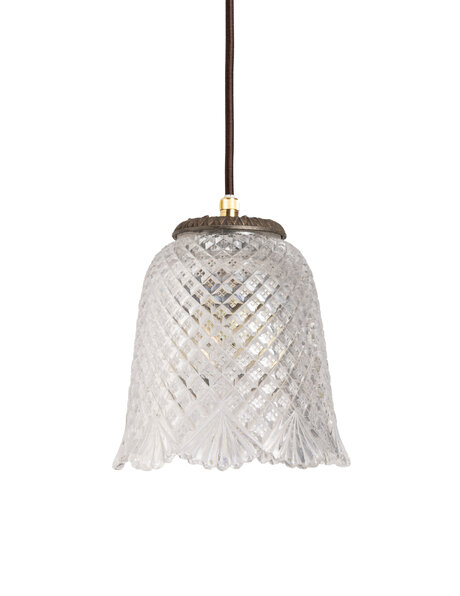 Clear glass pendant lamp, spiky glass