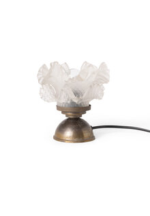 Kleine Klassieke Tafellamp met Matglazen Roosje, Jaren 40