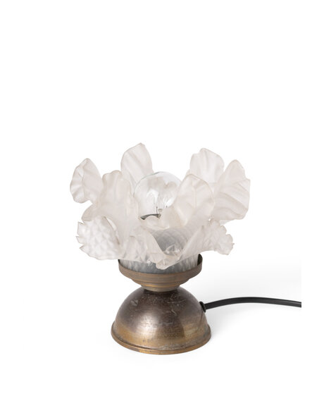 Small table lamp, frosted glass rose