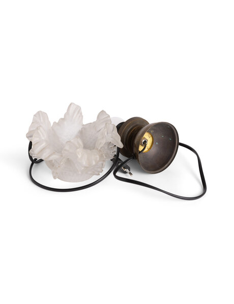 Small table lamp, frosted glass rose