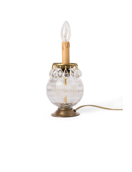 Classic table lamp, cut glass ball