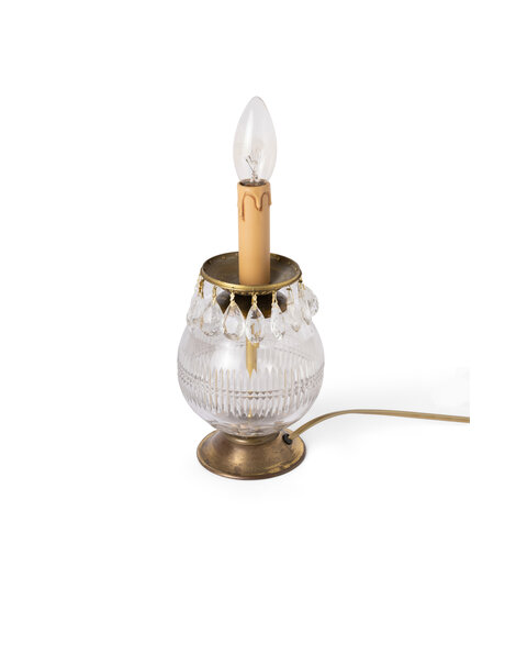 Classic table lamp, cut glass ball