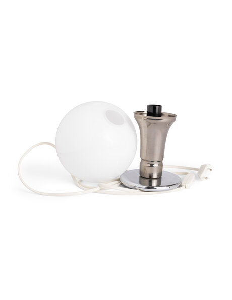 Old table lamp, silver and white