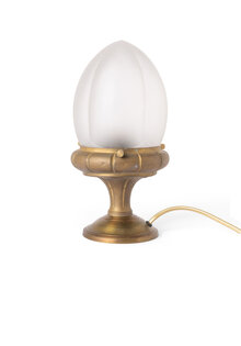 Classic Table Lamp, Frosted Glass Blossom Knob, 1930s