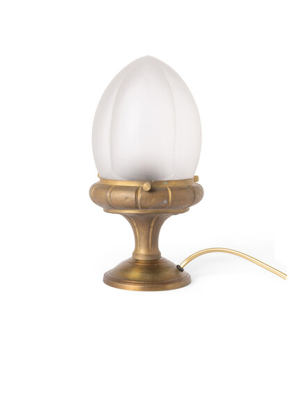 Classic Table Lamp, Frosted Glass Blossom Knob, 1930s