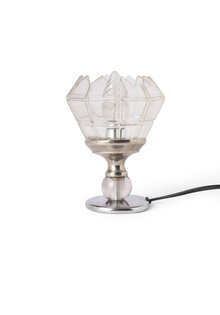 Hoekig Tafellampje, Helder Glas, Jaren 40