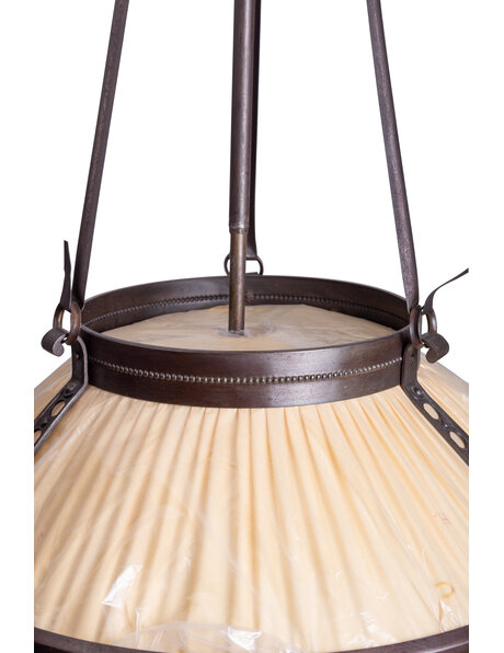 Grote hanglamp, gebruineerd koper, stof