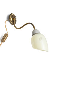 Vintage Wall Lamp, Gooseneck with Slanted Shade, 1950s