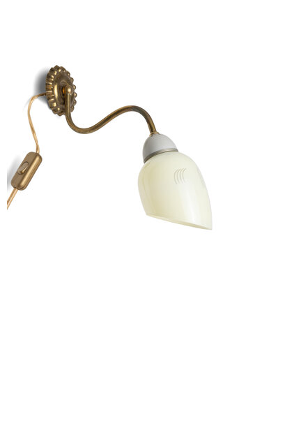 Vintage Wall Lamp, Gooseneck with Slanted Shade, 1950s